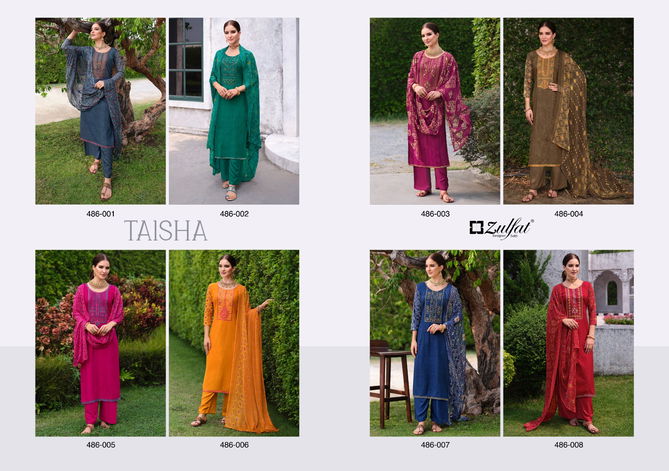 Taisha By Zulfat 486-001 To 486-008 Dress Material Catalog